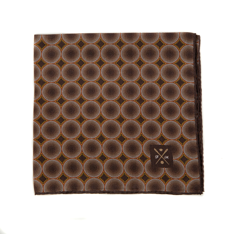 Vintage Silk Pocket Square hand  stitched edges