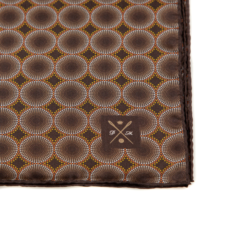 Vintage Silk Pocket Square hand  stitched edges