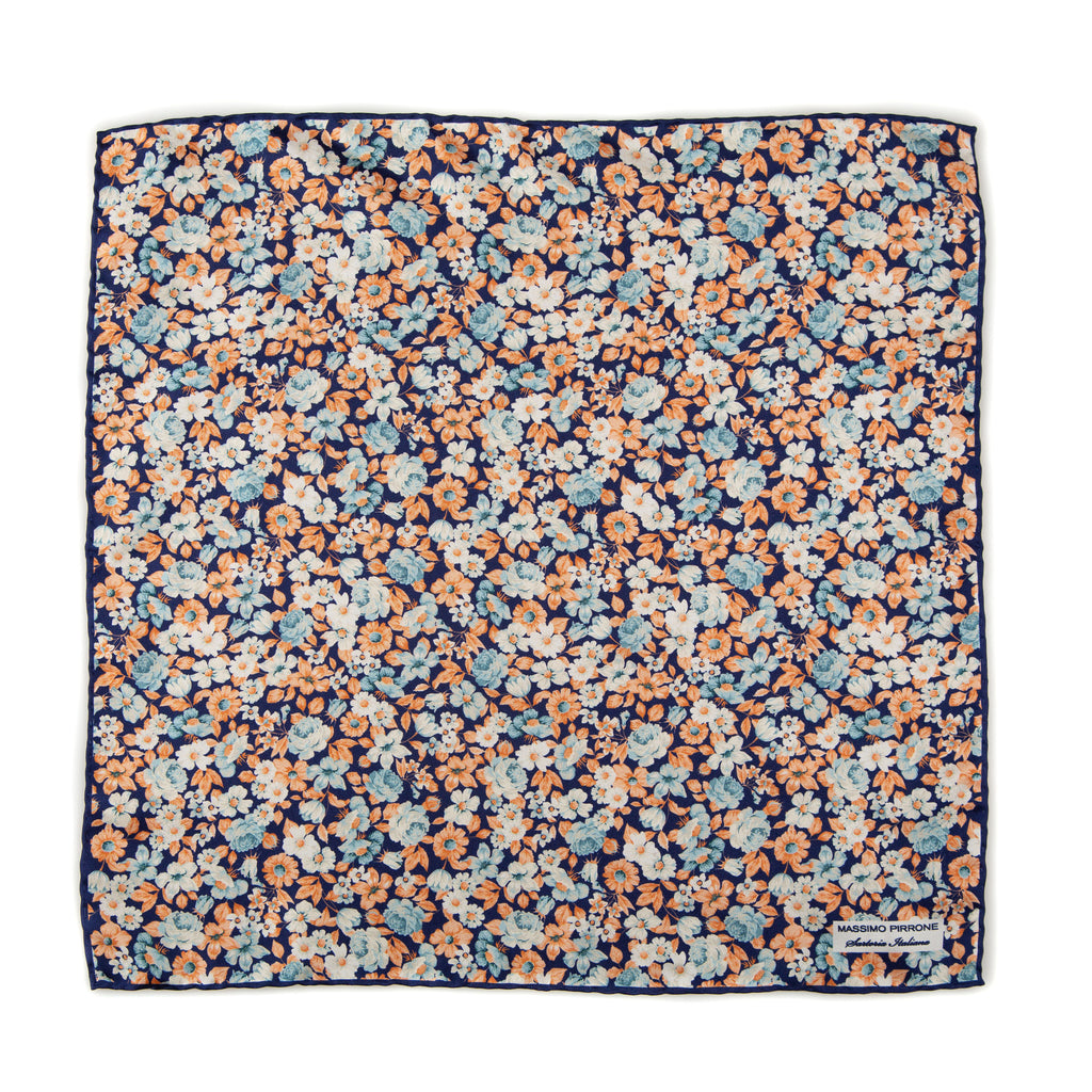 Silk Pocket Square hand  stitched edges