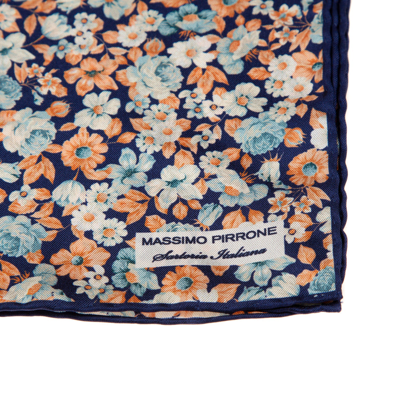 Silk Pocket Square hand  stitched edges