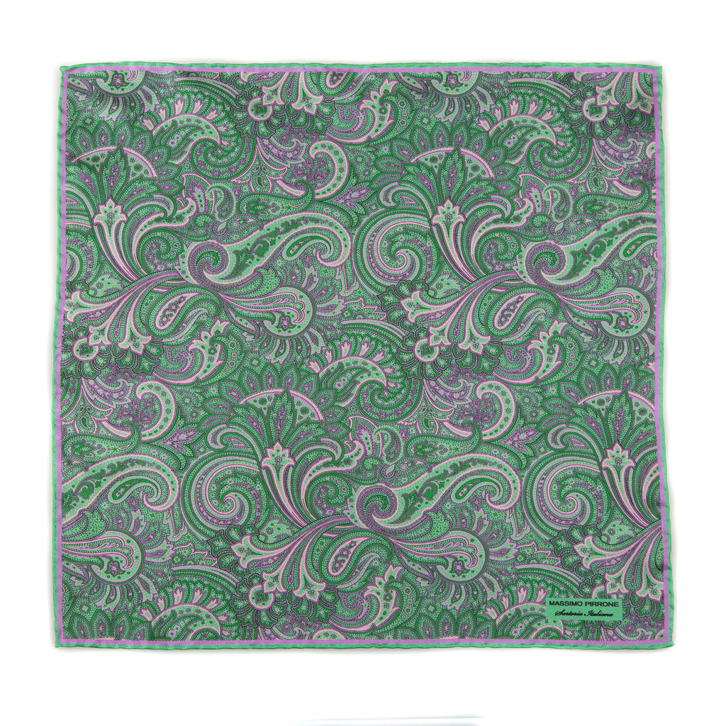 Silk Pocket Square hand  stitched edges