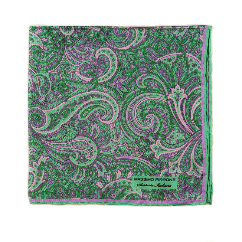 Silk Pocket Square hand  stitched edges