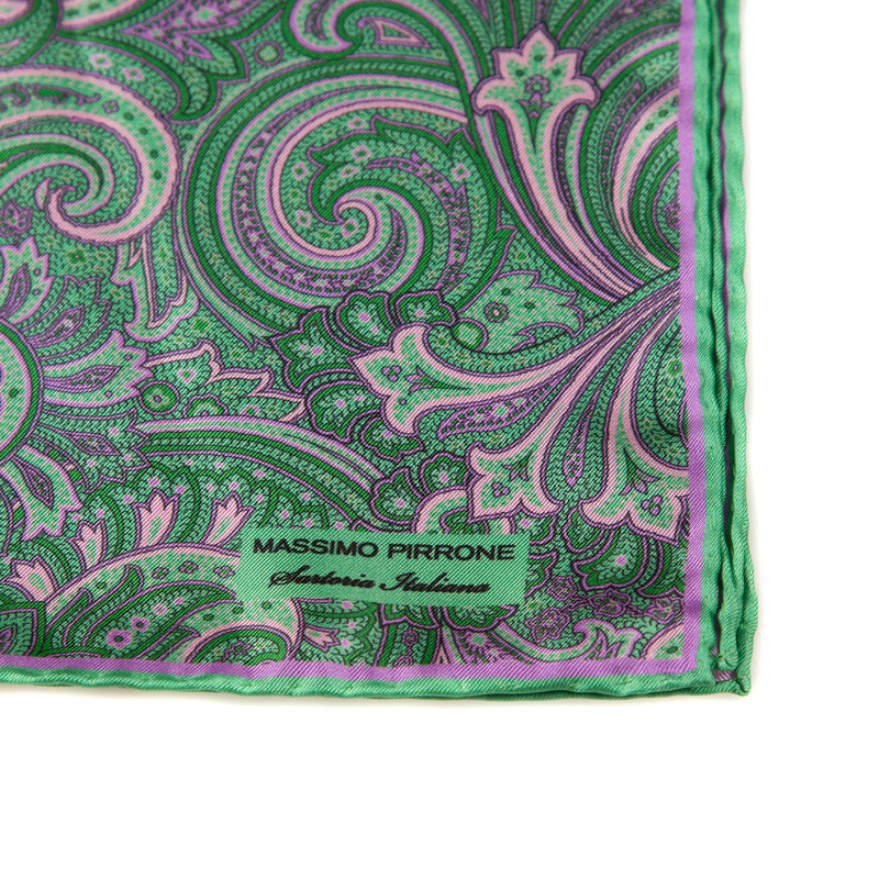 Silk Pocket Square hand  stitched edges