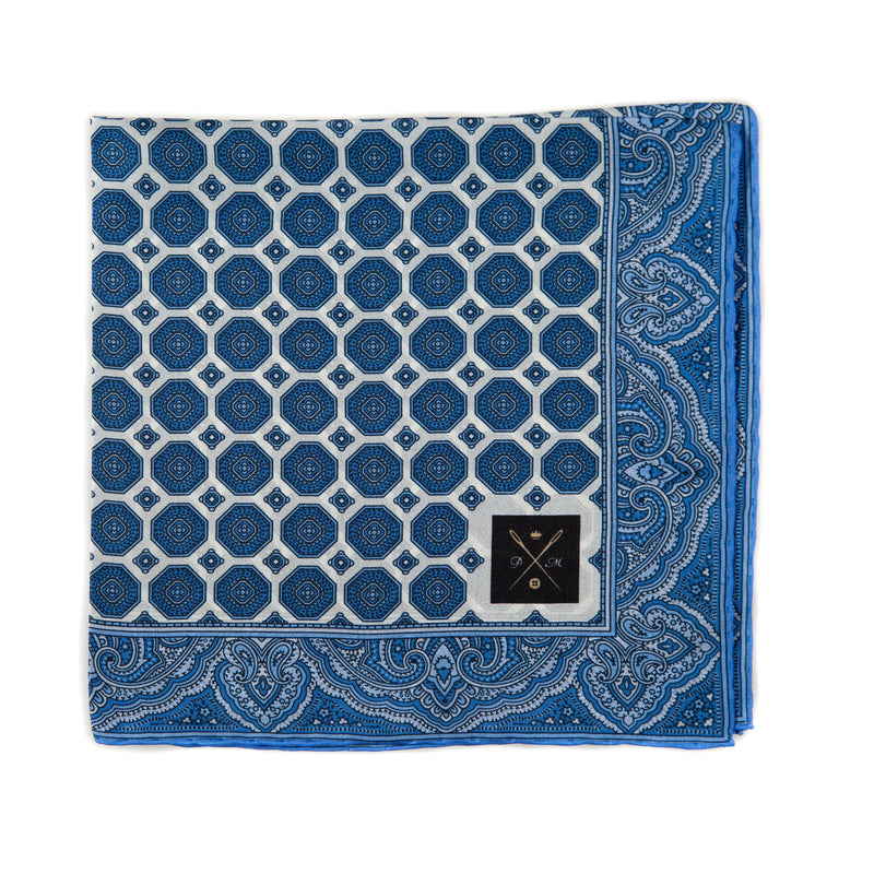 Vintage Silk Pocket Square hand  stitched edges