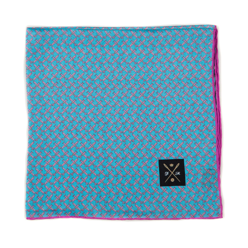 Vintage Silk Pocket Square hand  stitched edges