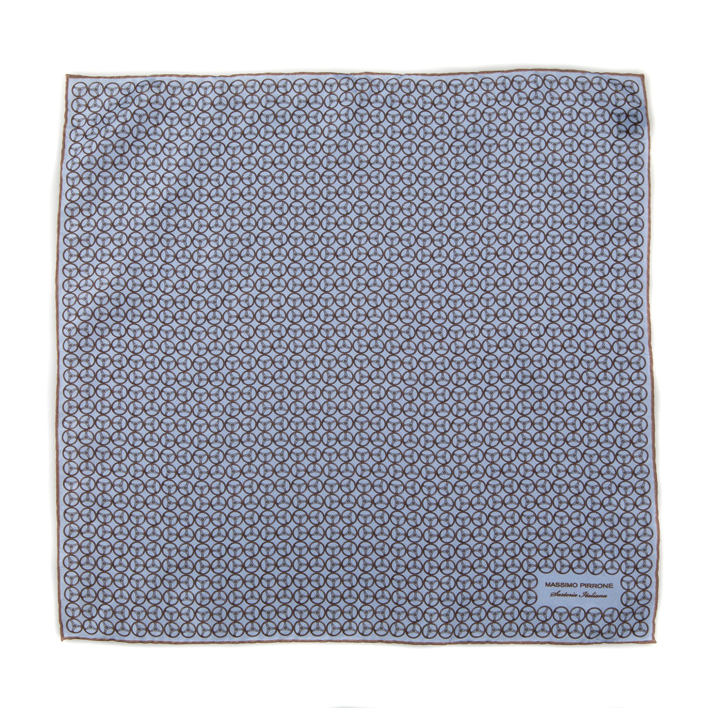 Vintage Silk Pocket Square hand  stitched edges