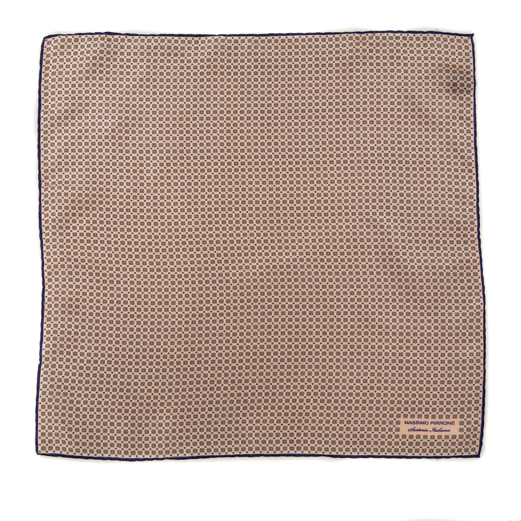 Vintage Silk Pocket Square hand  stitched edges