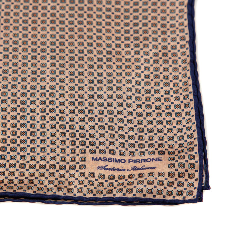 Vintage Silk Pocket Square hand  stitched edges
