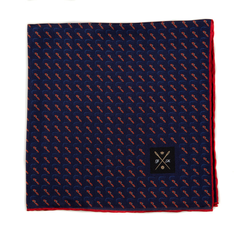Vintage Silk Pocket Square hand  stitched edges