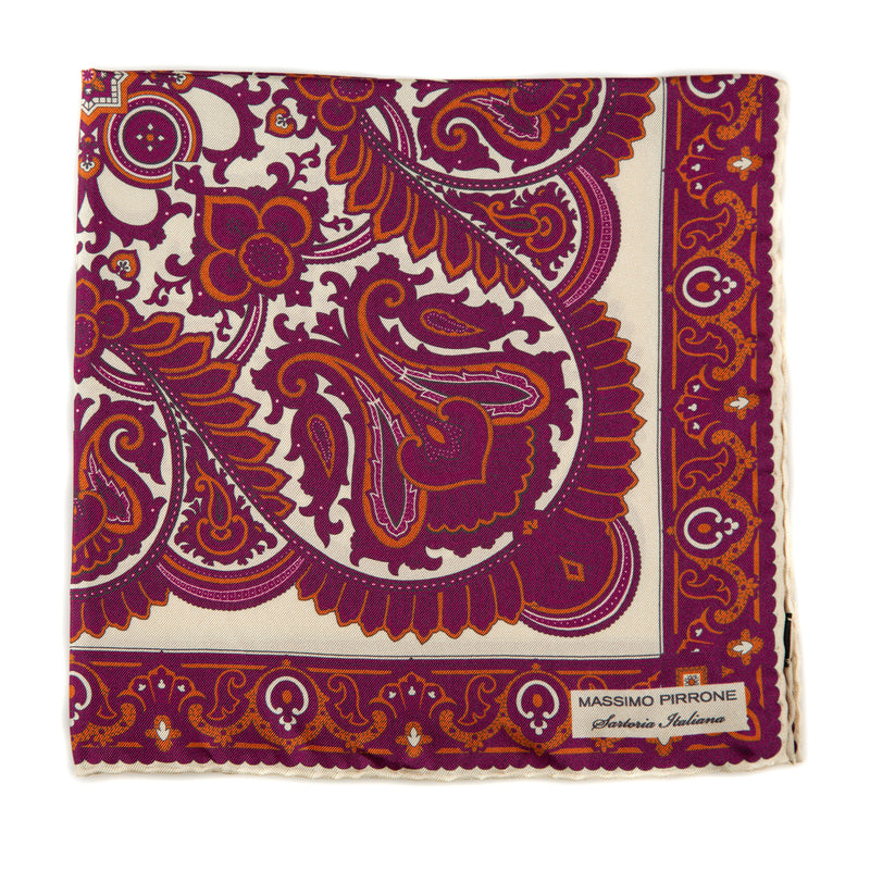 Silk Pocket Square hand  stitched edges