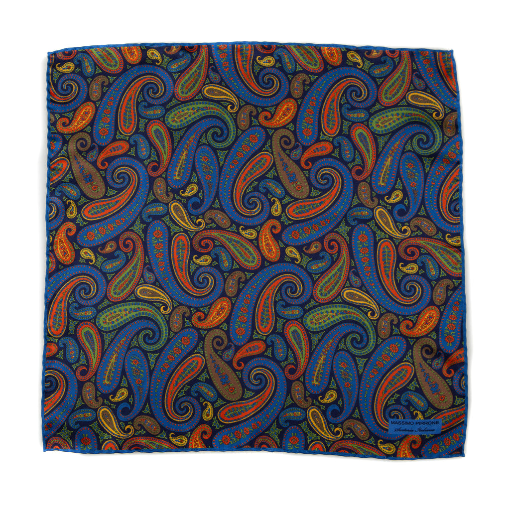 Silk Pocket Square hand  stitched edges