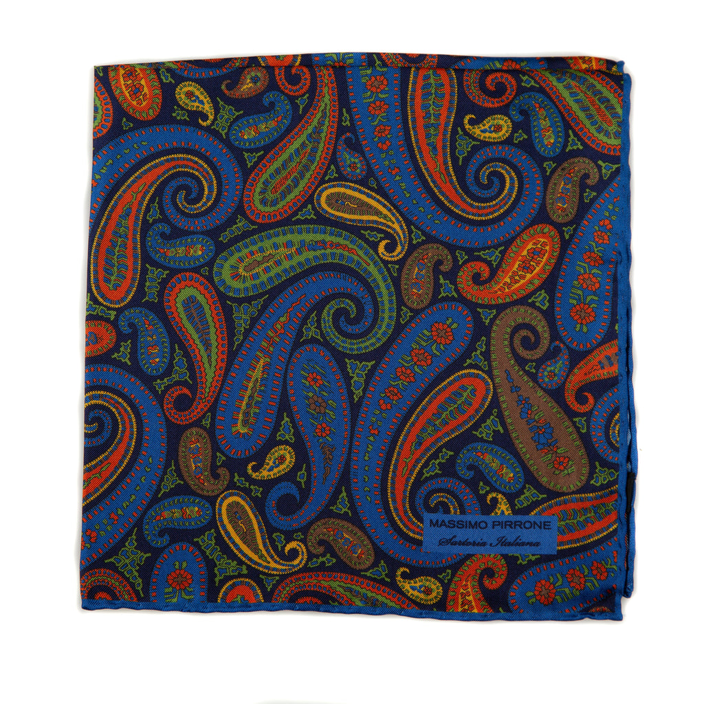 Silk Pocket Square hand  stitched edges
