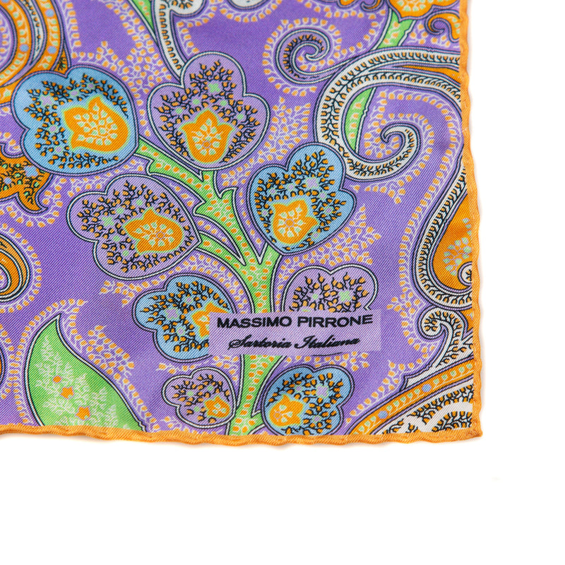 Silk Pocket Square hand  stitched edges