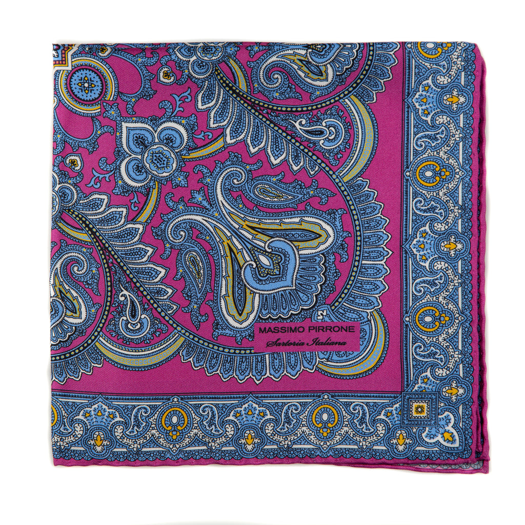Silk Pocket Square hand  stitched edges