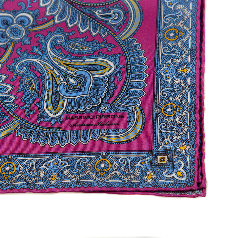 Silk Pocket Square hand  stitched edges