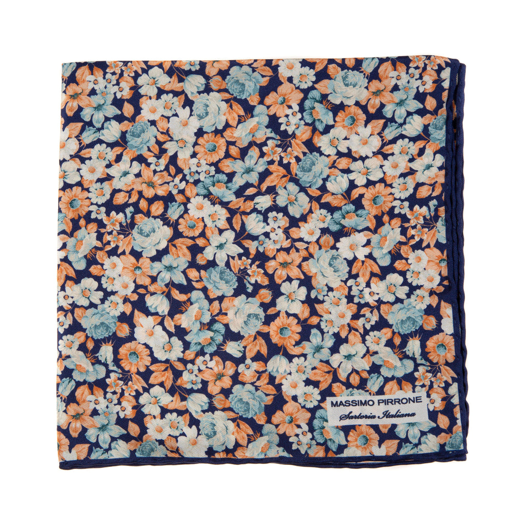 Silk Pocket Square hand  stitched edges