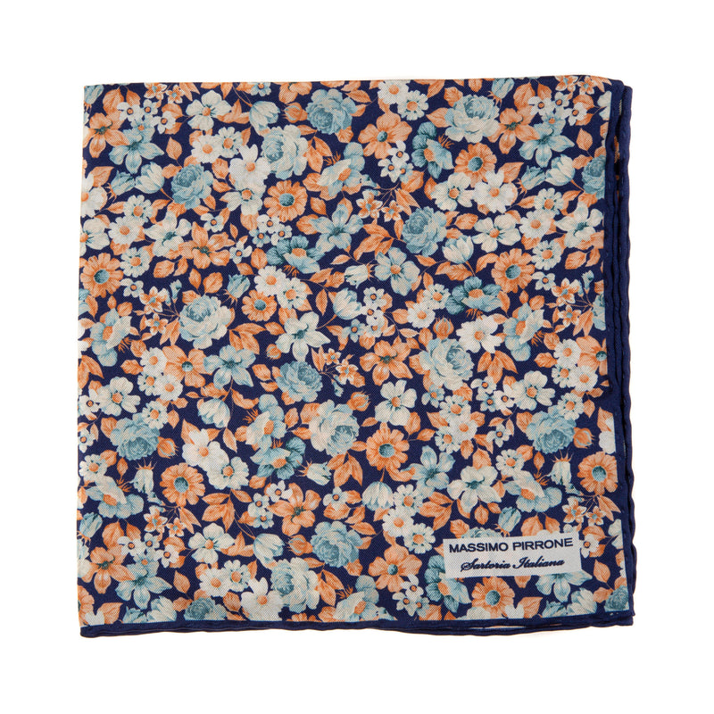 Silk Pocket Square hand  stitched edges