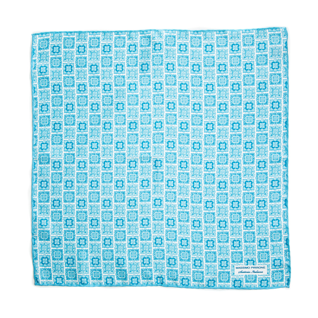 Silk Pocket Square hand  stitched edges