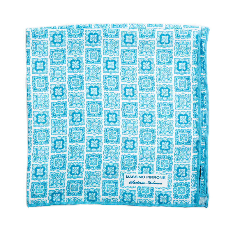 Silk Pocket Square hand  stitched edges