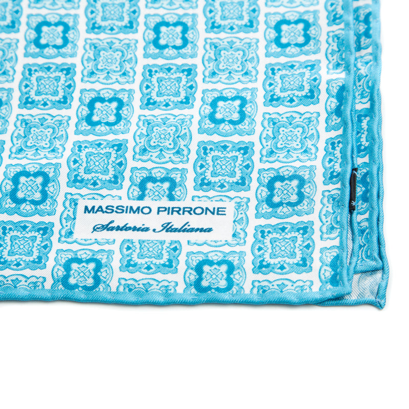 Silk Pocket Square hand  stitched edges