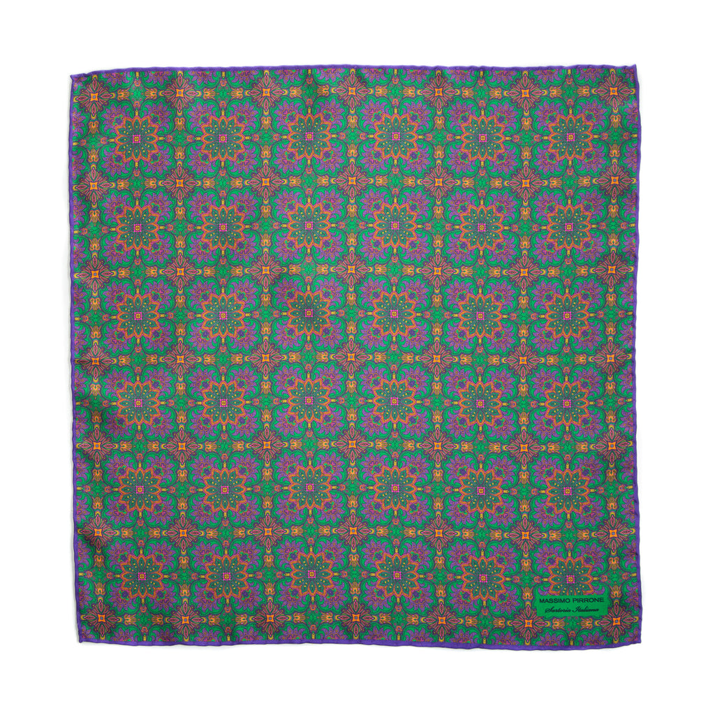 Silk Pocket Square hand rolled edges