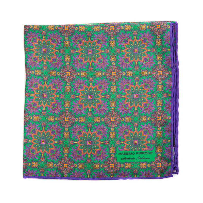 Silk Pocket Square hand rolled edges