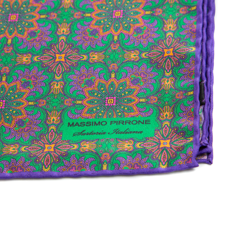 Silk Pocket Square hand rolled edges