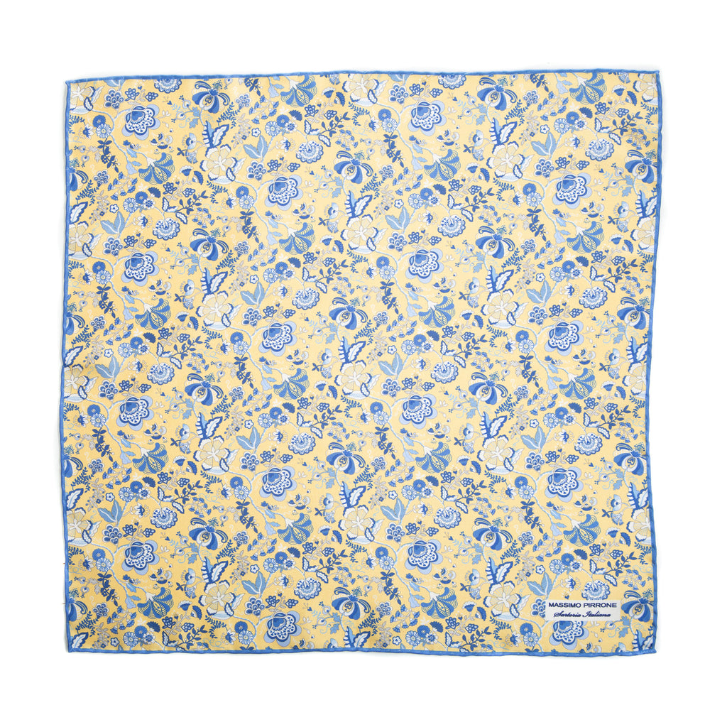 Silk Pocket Square hand rolled edges