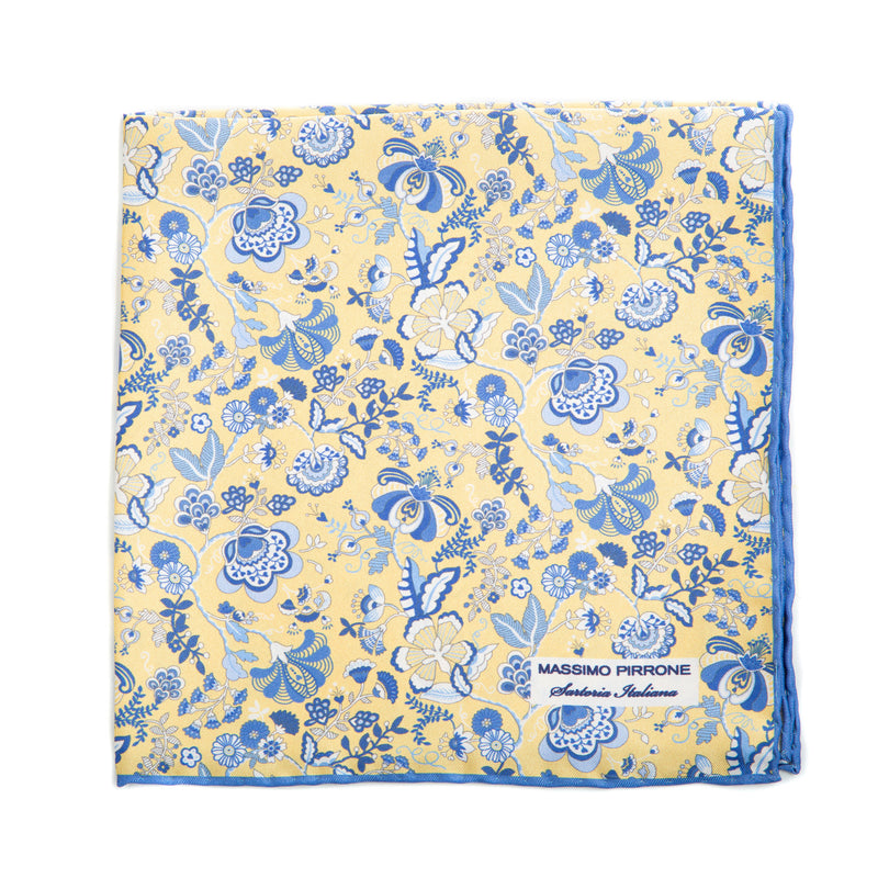 Silk Pocket Square hand rolled edges