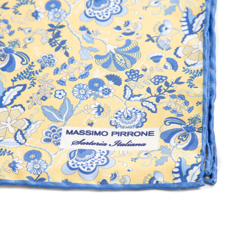 Silk Pocket Square hand rolled edges
