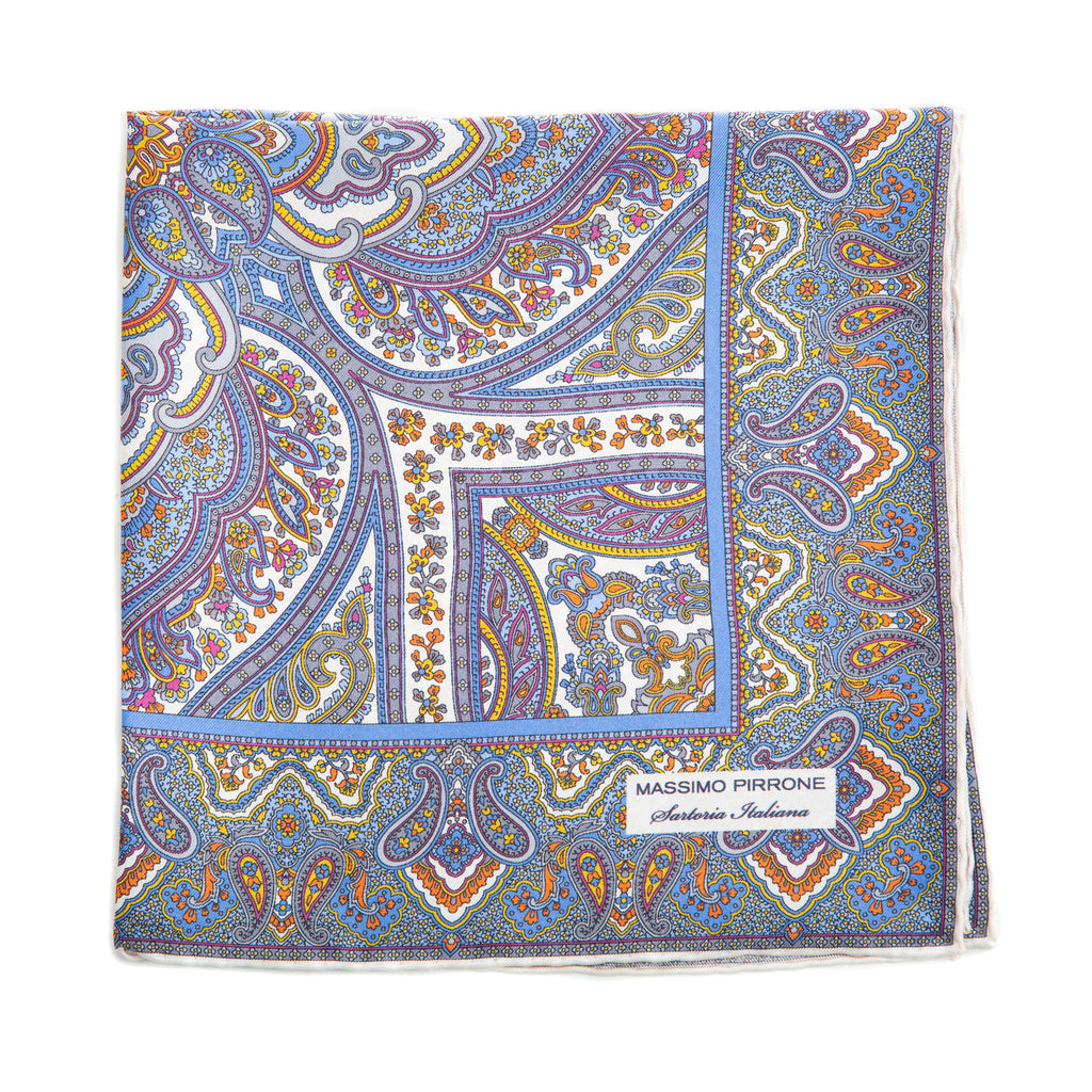 Silk Pocket Square hand rolled edges