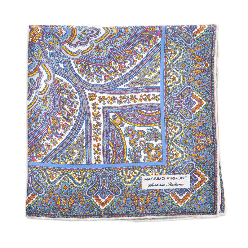 Silk Pocket Square hand rolled edges