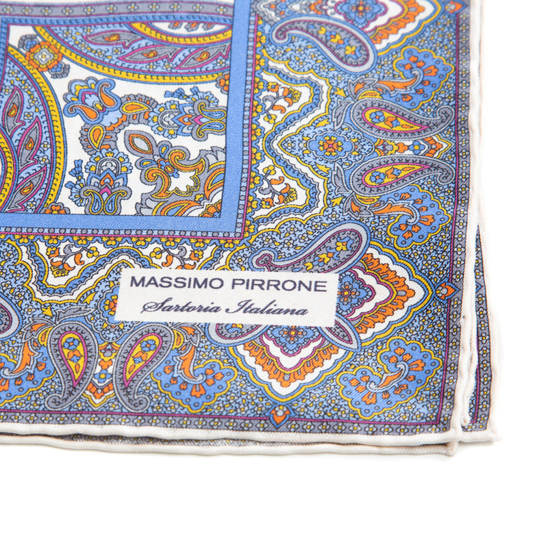 Silk Pocket Square hand rolled edges