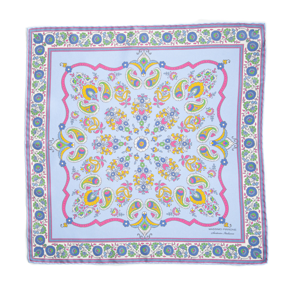 Silk Pocket Square hand rolled edges