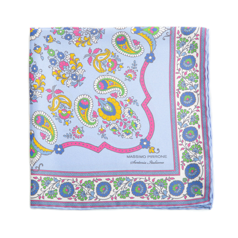 Silk Pocket Square hand rolled edges