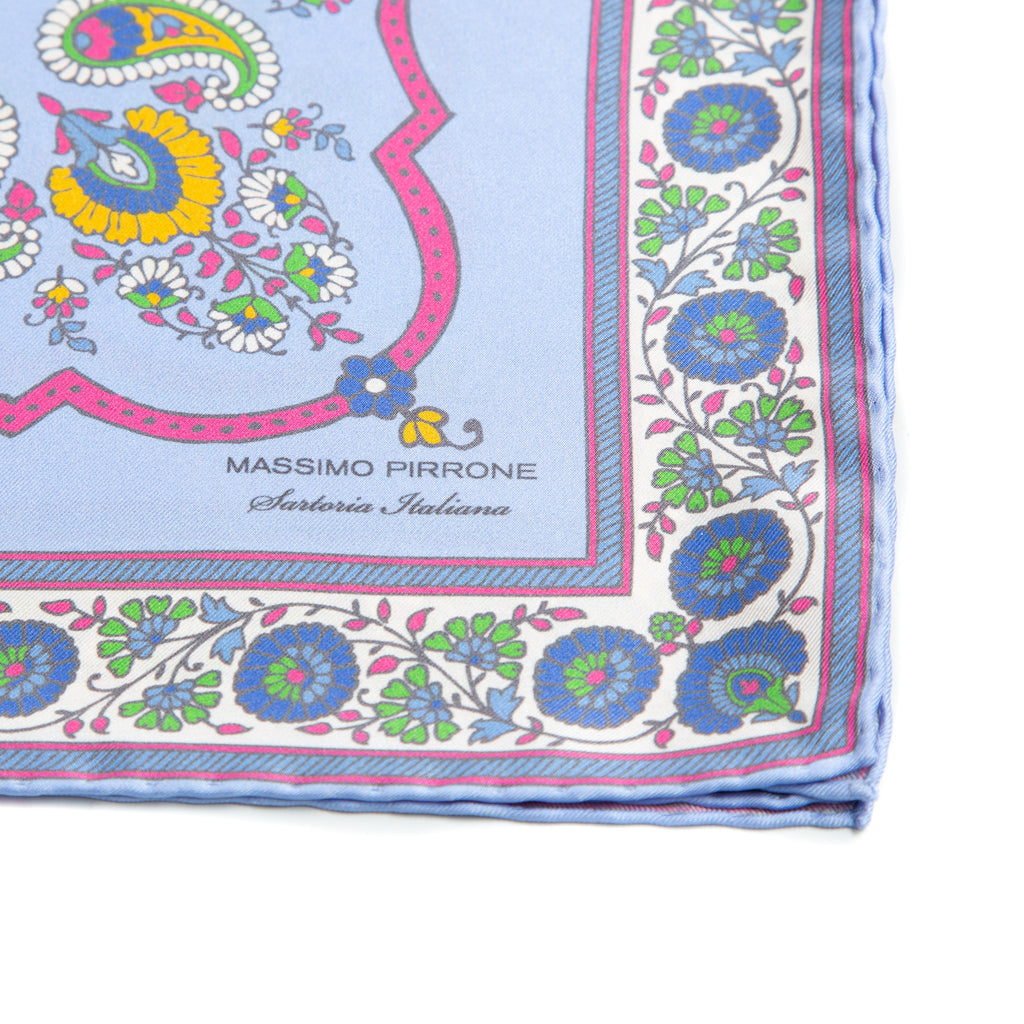 Silk Pocket Square hand rolled edges
