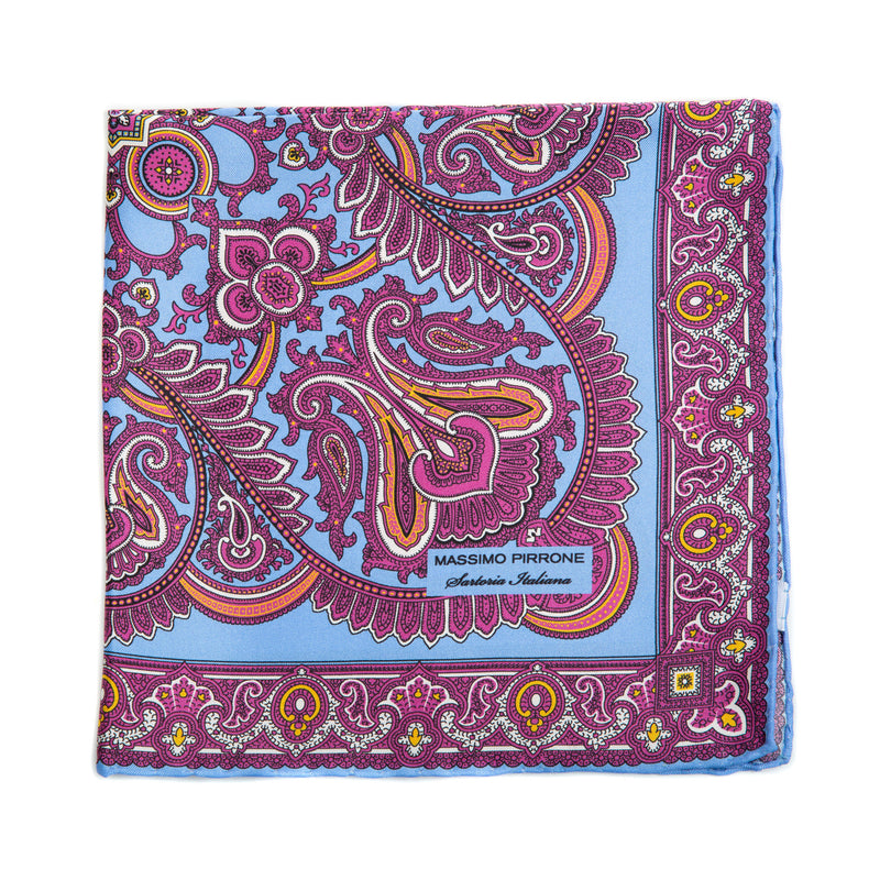 Silk Pocket Square hand rolled edges