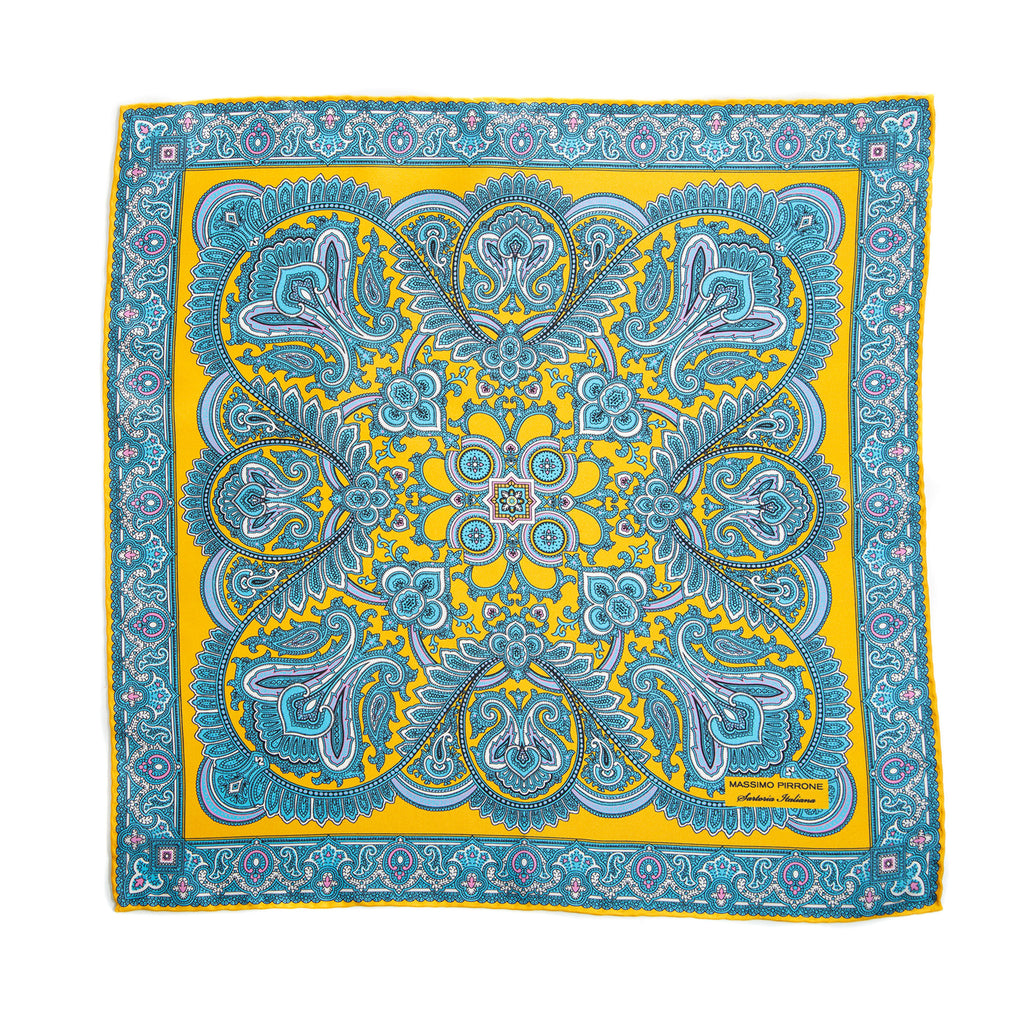 Silk Pocket Square hand rolled edges