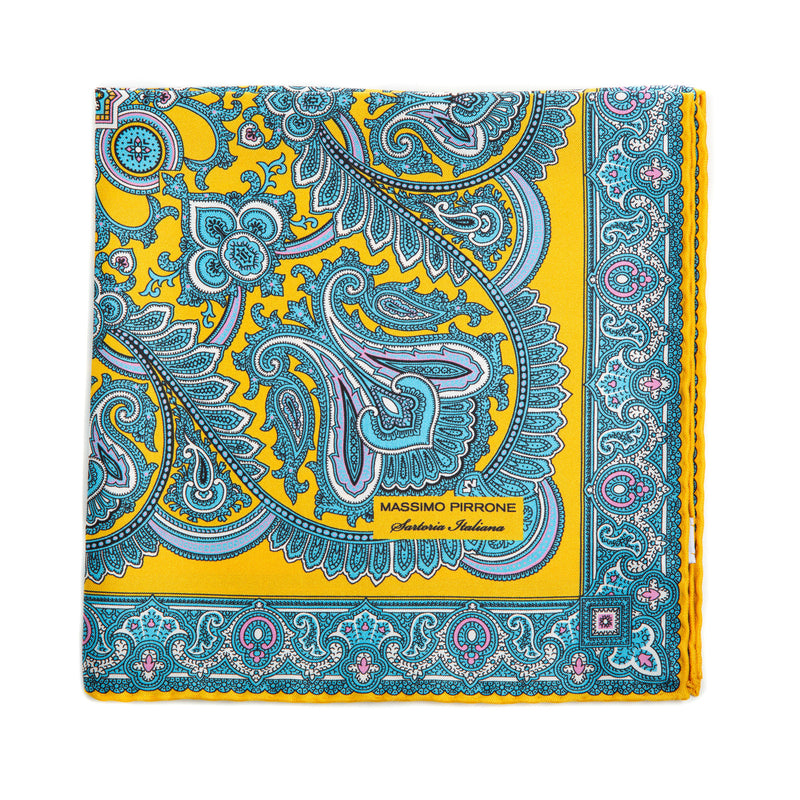 Silk Pocket Square hand rolled edges