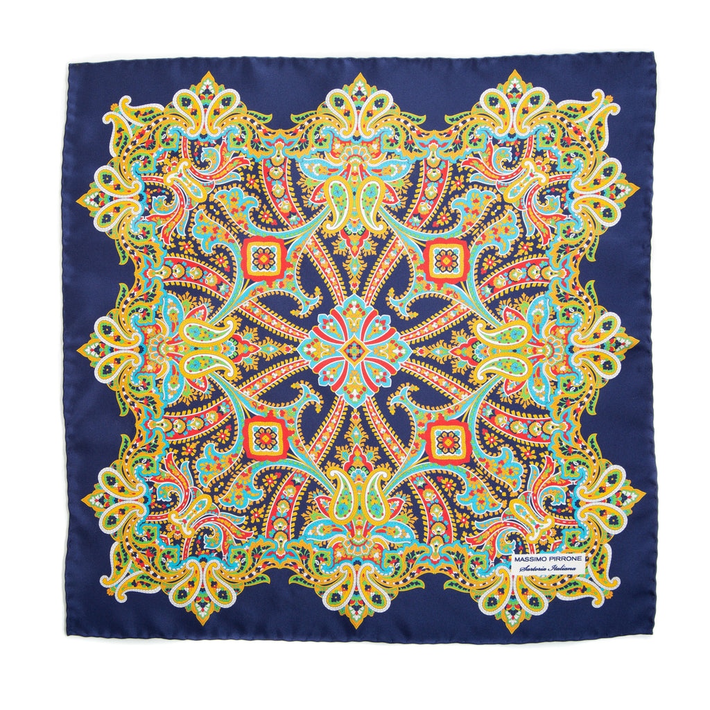 Silk Pocket Square hand rolled edges