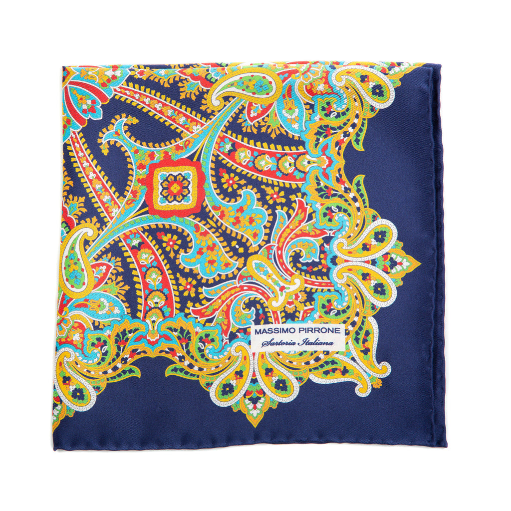 Silk Pocket Square hand rolled edges