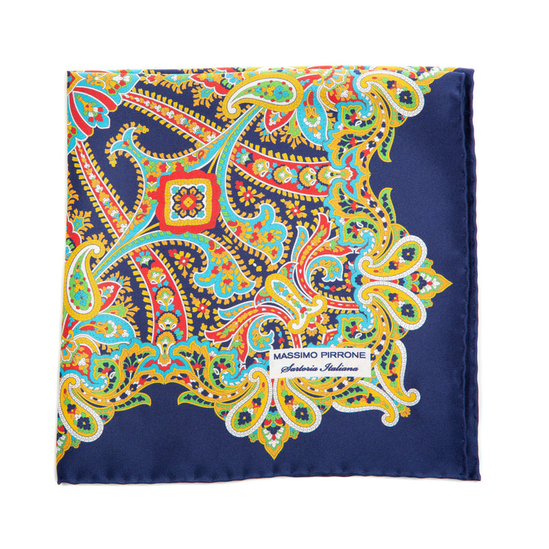 Silk Pocket Square hand rolled edges