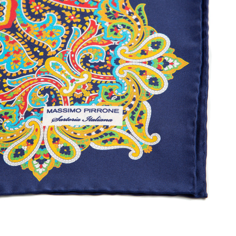 Silk Pocket Square hand rolled edges