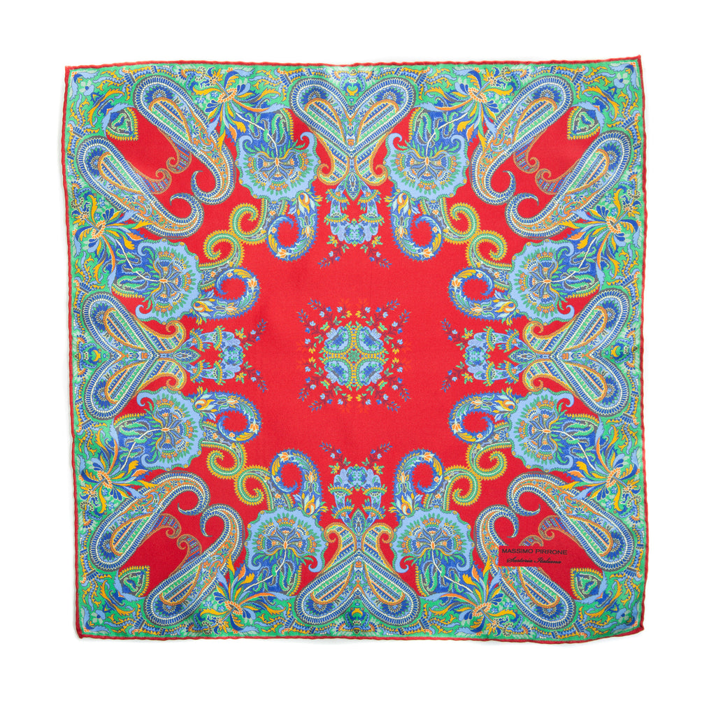Silk Pocket Square hand rolled edges