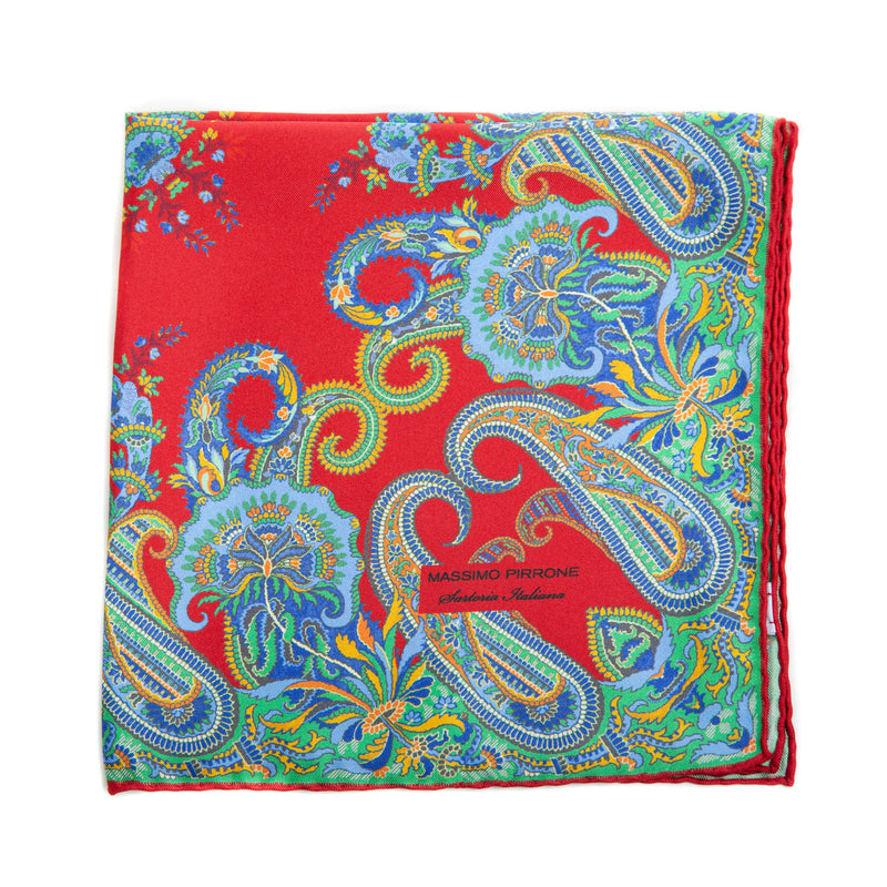Silk Pocket Square hand rolled edges