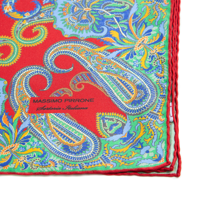 Silk Pocket Square hand rolled edges
