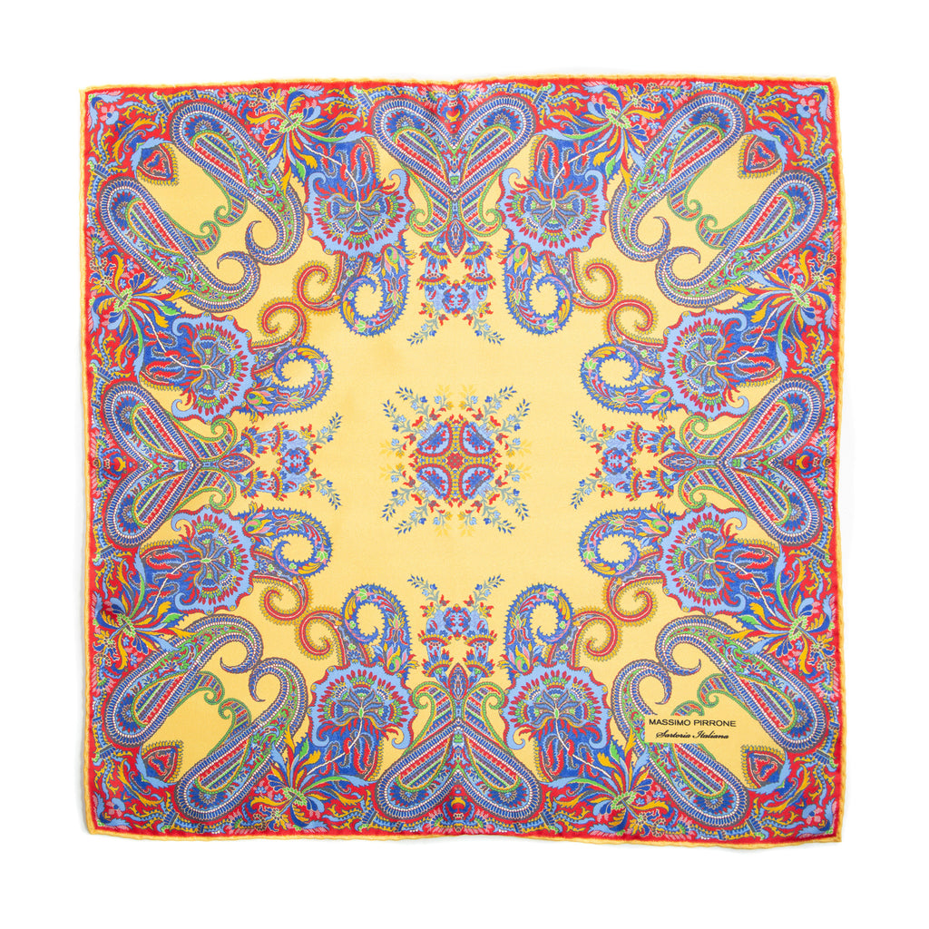 Silk Pocket Square hand rolled edges