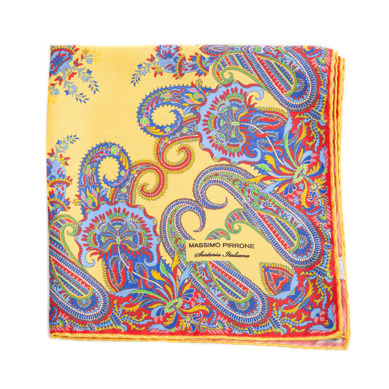 Silk Pocket Square hand rolled edges