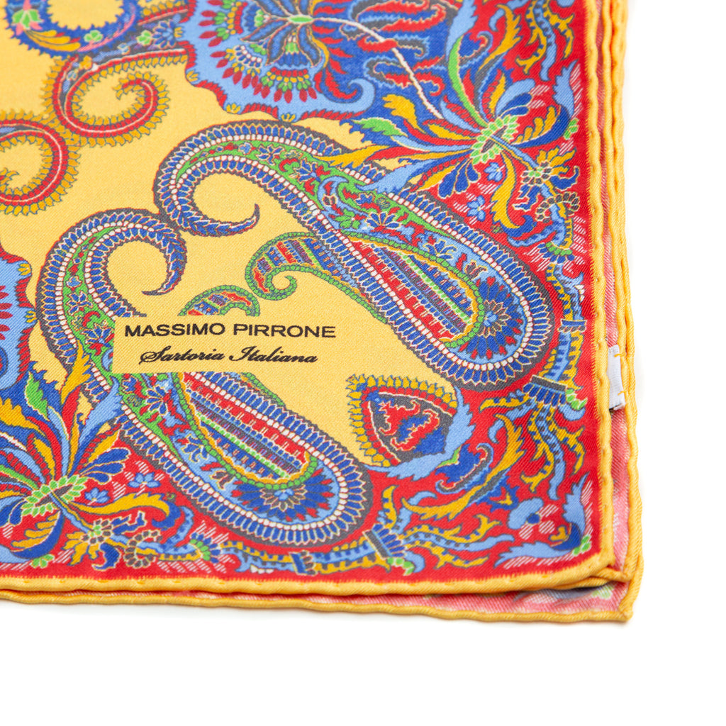 Silk Pocket Square hand rolled edges