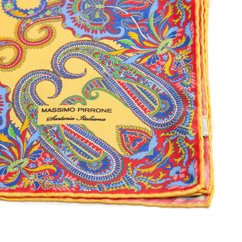Silk Pocket Square hand rolled edges